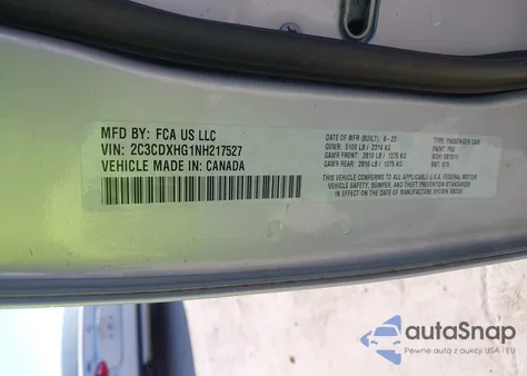 2022 Dodge Charger Gt Rwd из США, поврежденный, VIN 2C3CDXHG1NH217527